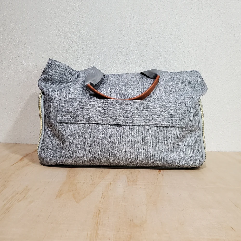 mommore Gray Breast Pump Diapaer Bag With Changing Mat